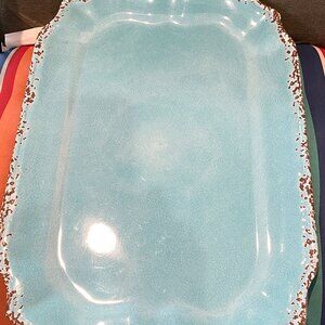 IL Mulino New York Rustic Large Serving Tray Platter Turquoise Aqua